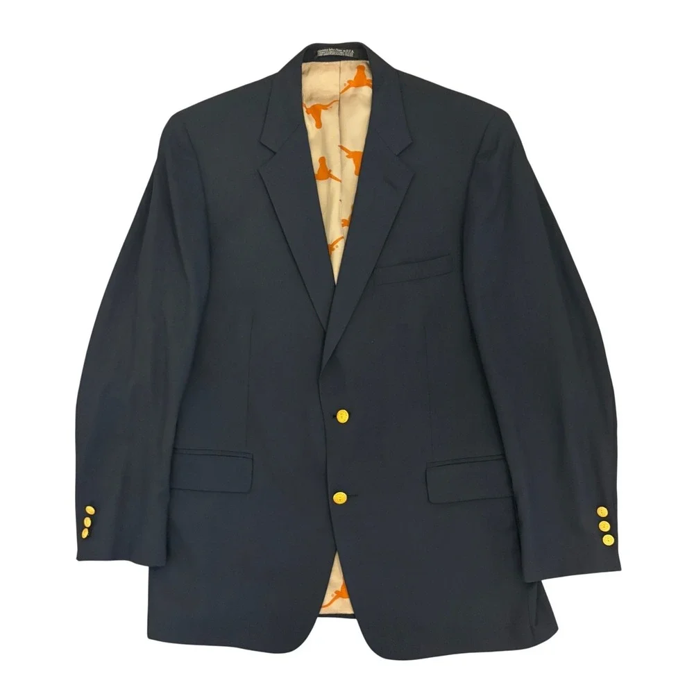 Wallys Austin UT University Texas Longhorns Blazer Limited Edition Mens 43L Navy